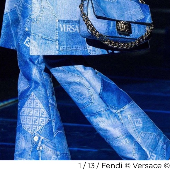 Versace x Fendi: Jean Denim Patchwork Flared Pants *RARE* (on Runway) - Picture 3 of 17